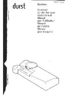 Durst Variolux manual. Camera Instructions.